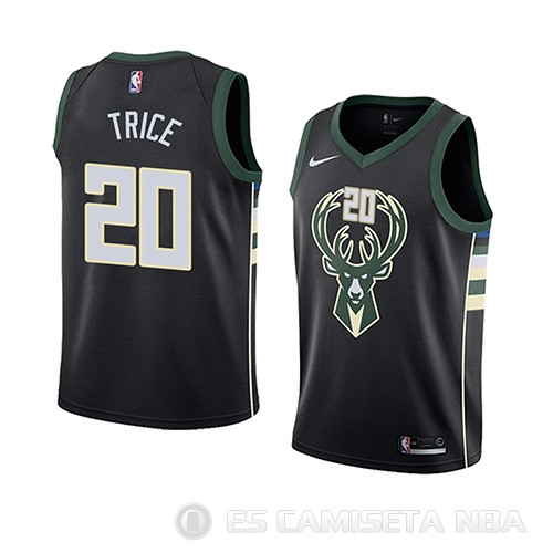 Camiseta Travis Trice #20 Milwaukee Bucks Statement 2018 Negro - Haga un click en la imagen para cerrar